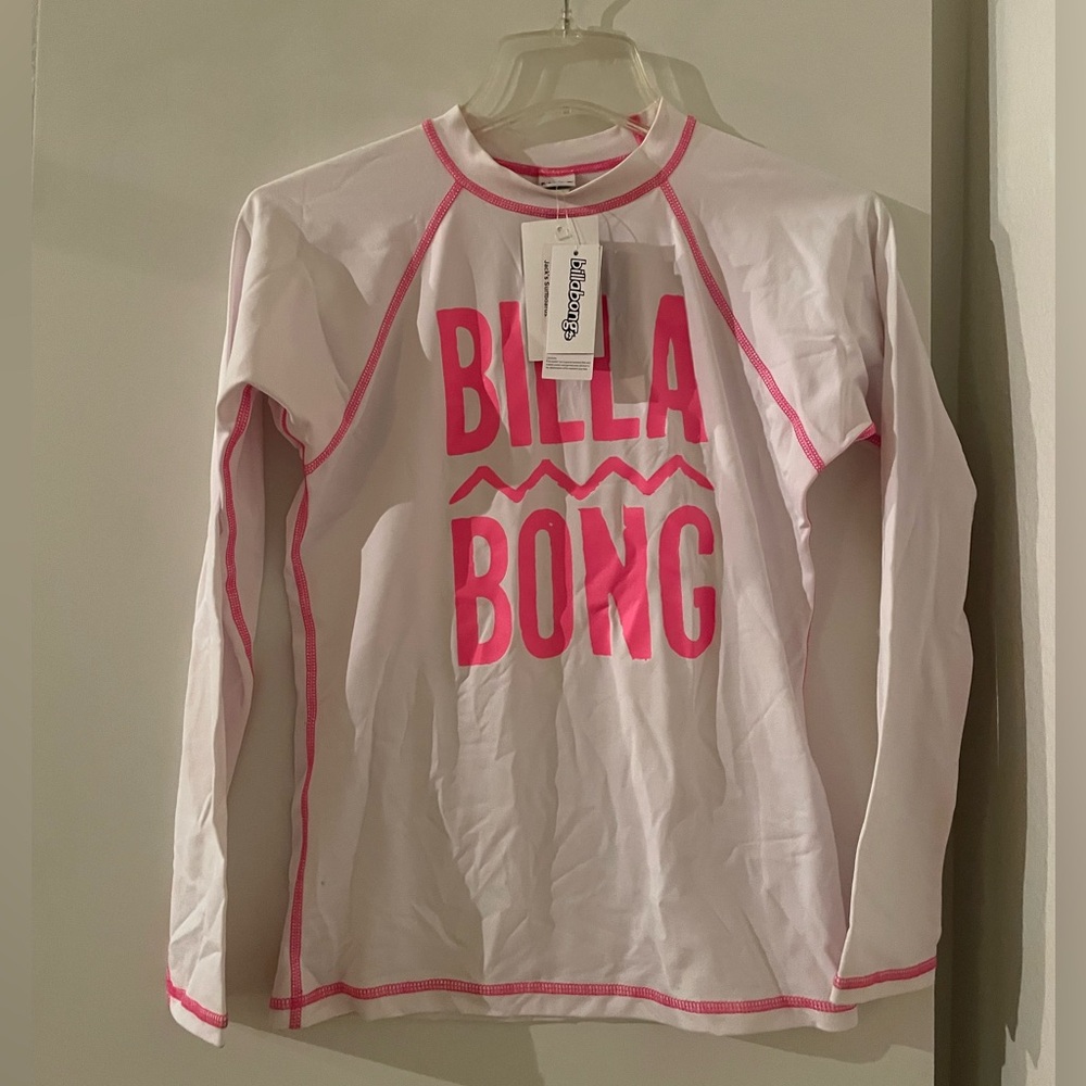 Billabong UPF Sun ProtectionLong Sleeve RashGuard Shirt Top NWT White